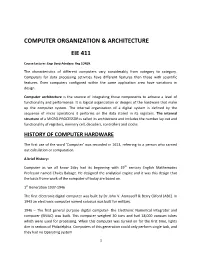 Computer Organization & Architecture Eie