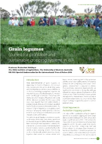 Grain Legumes (Pulses) for Profitable and Sustainable Cropping Systems in WA