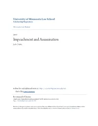 Impeachment and Assassination Josh Chafetz