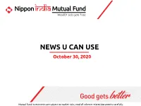 NEWS U CAN USE October 30, 2020