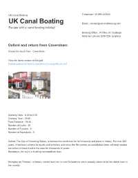 Oxford and Return from Caversham | UK Canal Boating