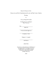 Resurrection and Moral Transformation in Second- and Third-Century Christian