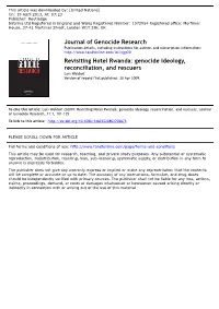 Revisiting Hotel Rwanda: Genocide Ideology, Reconciliation, and Rescuers Lars Waldorf Version of Record First Published: 30 Apr 2009