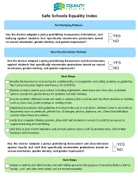 Safe Schools Equality Index Draft