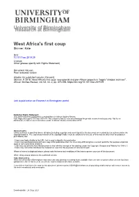 University of Birmingham West Africa's First Coup