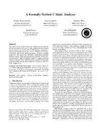 A Formally-Verified C Static Analyzer