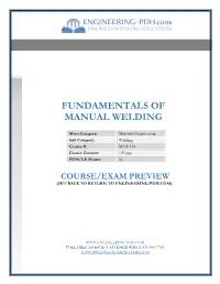 Fundamentals of Manual Welding