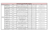 Housing Security Benefits Enquiries
