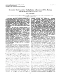 Interactions in Escherichia Coli NAT STERNBERG Central Research and Development Department Experimental Station, E