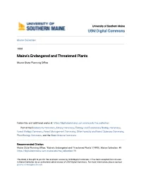 Maine's Endangered and Threatened Plants