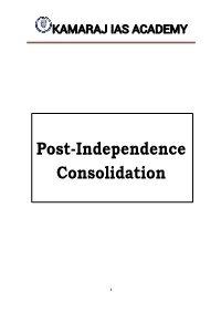 Post-Independence Consolidation