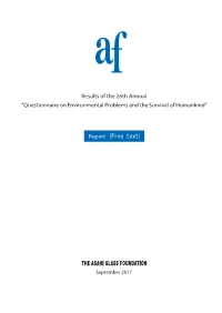 Questionnaire on Environmental Problems and the Survival of Humankind”