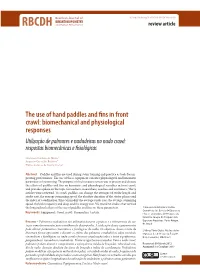 The Use of Hand Paddles and Fins in Front Crawl