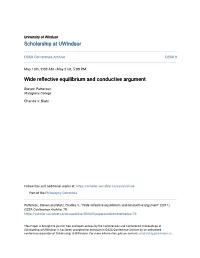 Wide Reflective Equilibrium and Conductive Argument