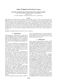 Author Profiling from Facebook Corpora