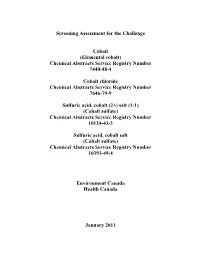 Draft Screening Assessment for the Challenge