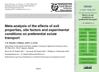 Effects of Soil Properties on Preferential Transport