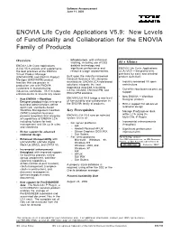 ENOVIA Life Cycle Applications V5.9: New Levels of Functionality and Collaboration for the ENOVIA Family of Products