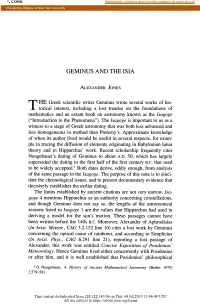 Geminus and the Isia