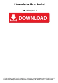 Malayalam Keyboard Layout Download.Pdf