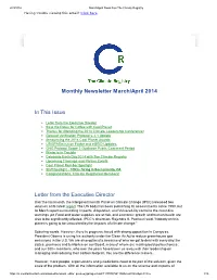 Monthly Newsletter March/April 2014 in This Issue Letter from The