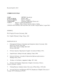 Revised April 10, 2012 CURRICULUM VITAE NAME