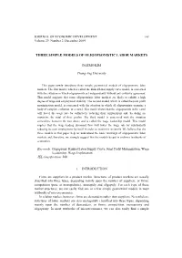 Three Simple Models of Oligopsonistic Labor Markets
