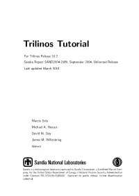 Trilinos Tutorial