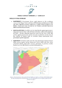 Weekly Conflict Summary | 3 – 9 June 2019