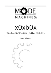 Bassline Synthesizer ( Sokkos OS 1.9.1 ) User Manual