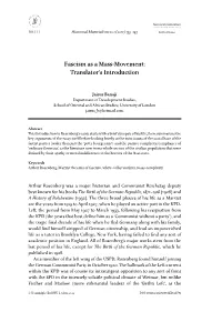 Fascism As a Mass-Movement: Translator’S Introduction