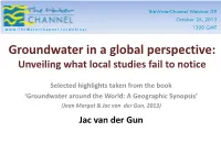 Groundwater in a Global Perspective: Unveiling What Local Studies Fail to Notice