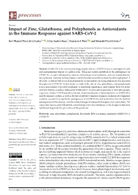 Impact of Zinc, Glutathione, and Polyphenols As Antioxidants in the Immune Response Against SARS-Cov-2