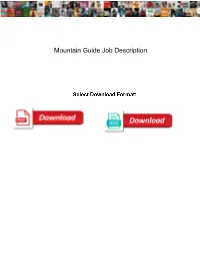Mountain Guide Job Description