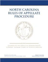 North Carolina Rules of Appellate Procedure