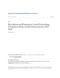Revolutions and Expatriates: Social Networking, Ubiquitous Media and the Disintermedia of the State Jon M