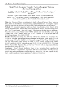 Alcohol Use in Donors Is a Protective Factor on Recipients' Outcome After