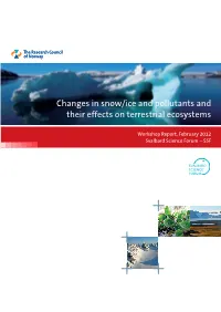 Changes in Snow/Ice and Pollutants and Their Effects on Terrestrial Ecosystems