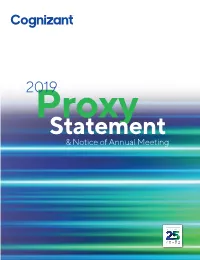 Cognizant—2019 Proxy Statement & Annual Meeting Notice