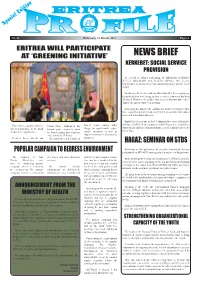 Eritrea Profile 31 March 2021