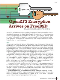 Openzfs Encryption Arrives on Freebsd by ALLAN JUDE and KYLE KNEISL
