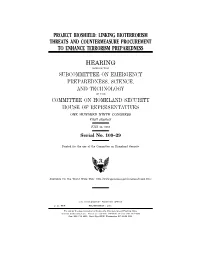 Project Bioshield: Linking Bioterrorism Threats and Countermeasure Procurement to Enhance Terrorism Preparedness