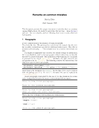 Remarks on Common Mistakes