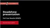 Roadshow Presentation