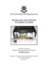 Storage and User Interface for Digital Turntable