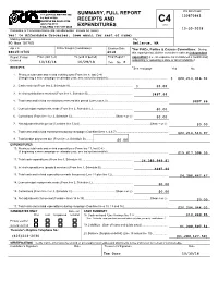 Summary, Full Report Receipts and Expenditures