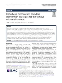 Underlying Mechanisms and Drug Intervention Strategies for the Tumour Microenvironment Haoze Li1,2, Lihong Zhou1,2, Jing Zhou1,2,Qili1,2* and Qing Ji1,2*