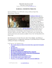 Barbara and Dennis Tedlock
