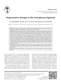 Degenerative Changes in the Interspinous Ligament