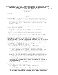 History Code (37 Pa.Cs)